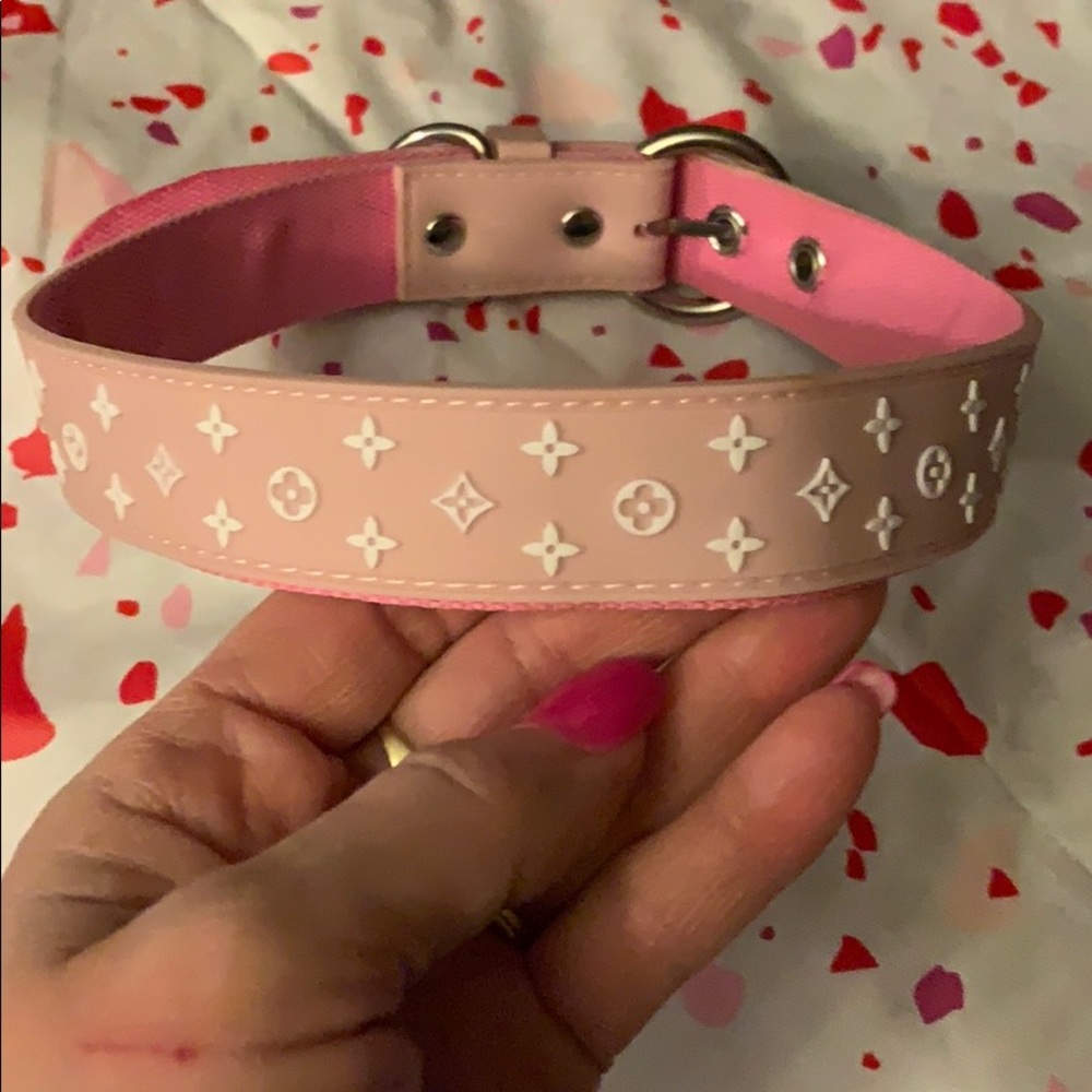 New Pink Dog Collar 16” -20”.   Rubber & fabric